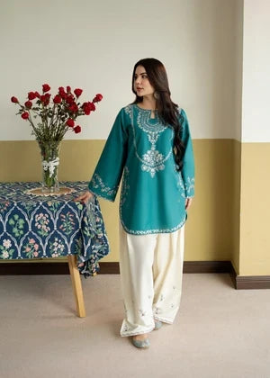 Dhanak Fabric - 2 Piece Unstitched Embroidered Dress