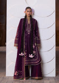 Dhanak Fabric - 3 Piece Unstitched Embroidered Dress With Embroidered Shawl HR 3080