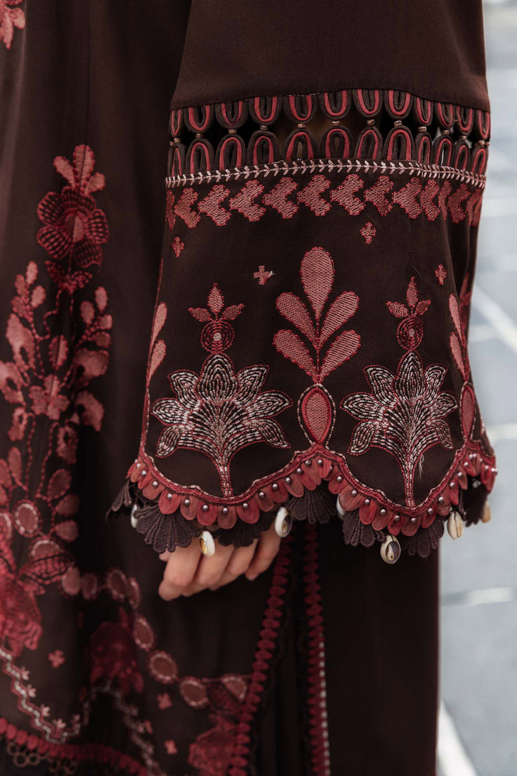 Dhanak Fabric - 3 Piece Unstitched Fully Embroidered  Dress MB 3095