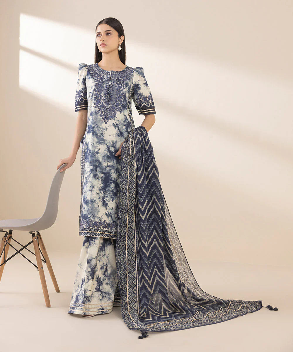 SP 500-3PC Digital Printed Lawn Shirt with Lawn Dupatta