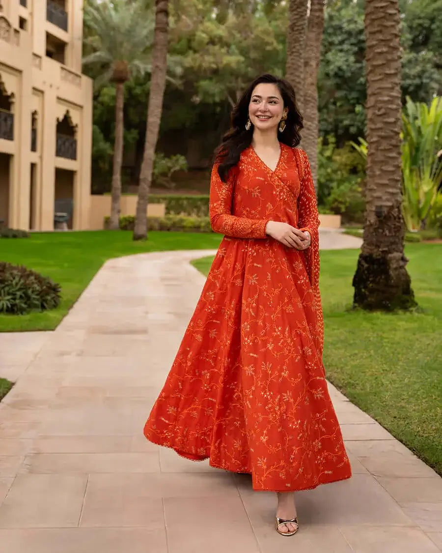 3 Piece - Unstitched Fully Embroidered Lawn Fabric With Printed Chiffon Dupatta 4 Sided Embroidered Lace