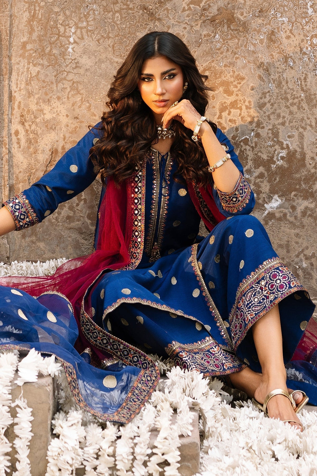 Dhanak Fabric - 3 Piece Unstitched Fully Embroidered Dress CZ-3130
