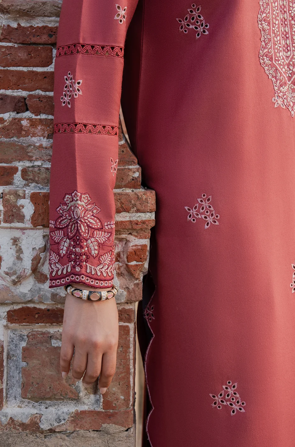 Dhanak Fabric - 3 Piece Unstitched Fully Embroidered Dress IZ-3070