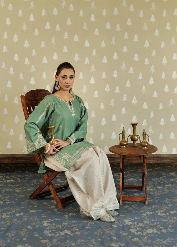 Dhanak Fabric - 2 Piece Unstitched Embroidered Dress MB 54
