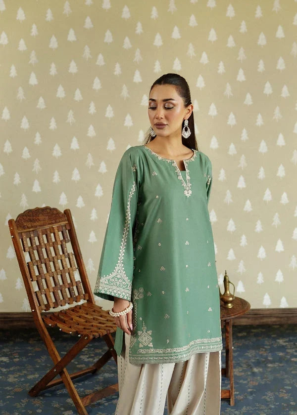 Dhanak Fabric - 2 Piece Unstitched Embroidered Dress MB 54