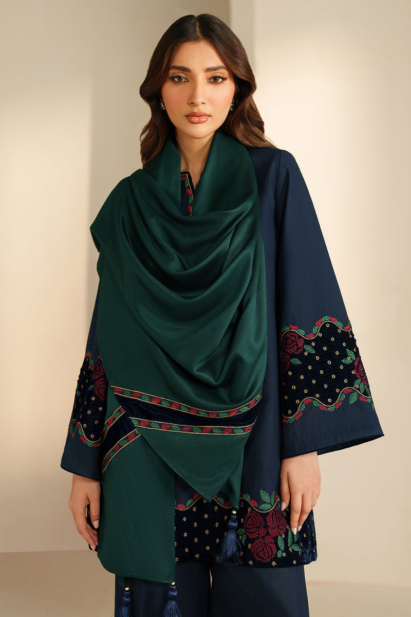 3 Piece - Unstitched Fully Embroidered Dhanak Fabric SP-155
