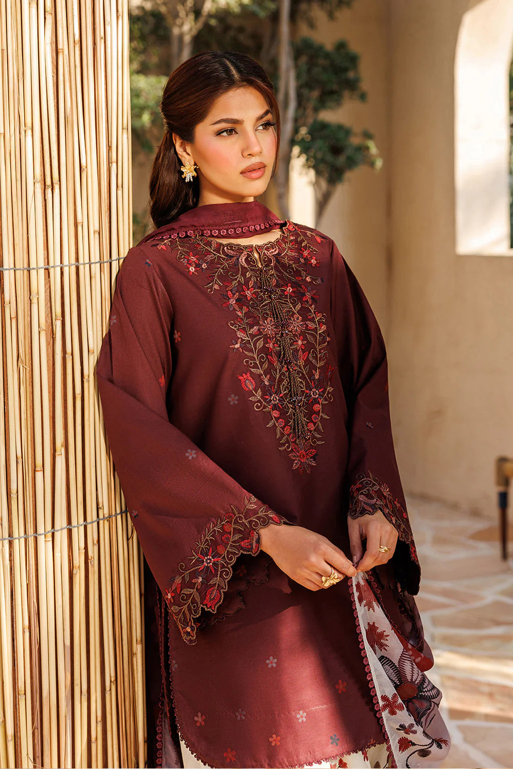 UNSTITCHED - 3 Piece Printed and Embroidered Lawn Fabric