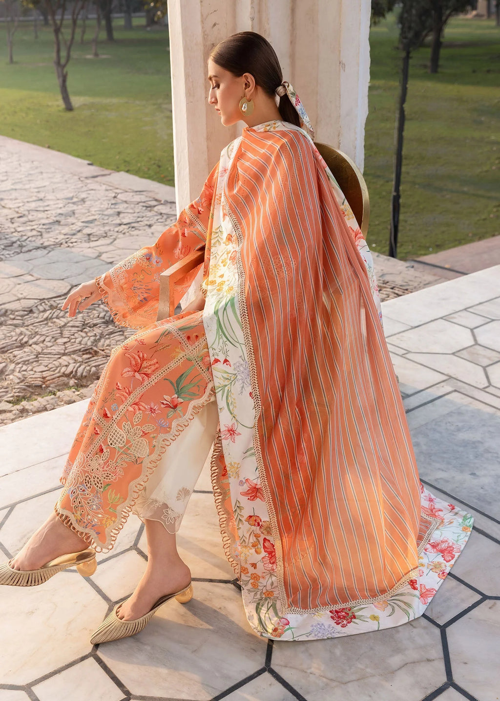 UNSTITCHED - 3 Piece Digital Printed and Embroidered Lawn Fabric