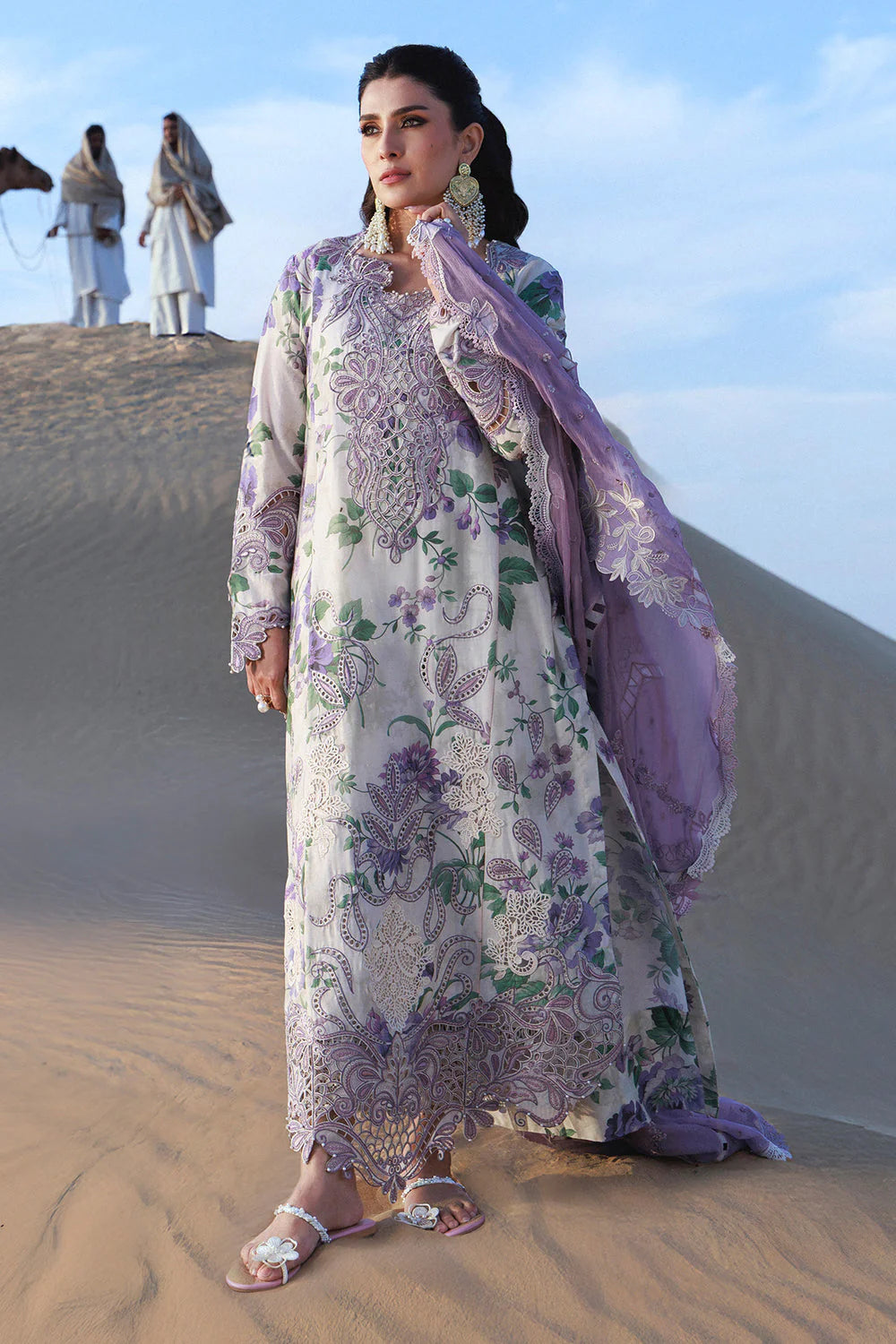 CS 232-UNSTITCHED - 3 Piece Digital Printed and Embroidered Lawn Fabric