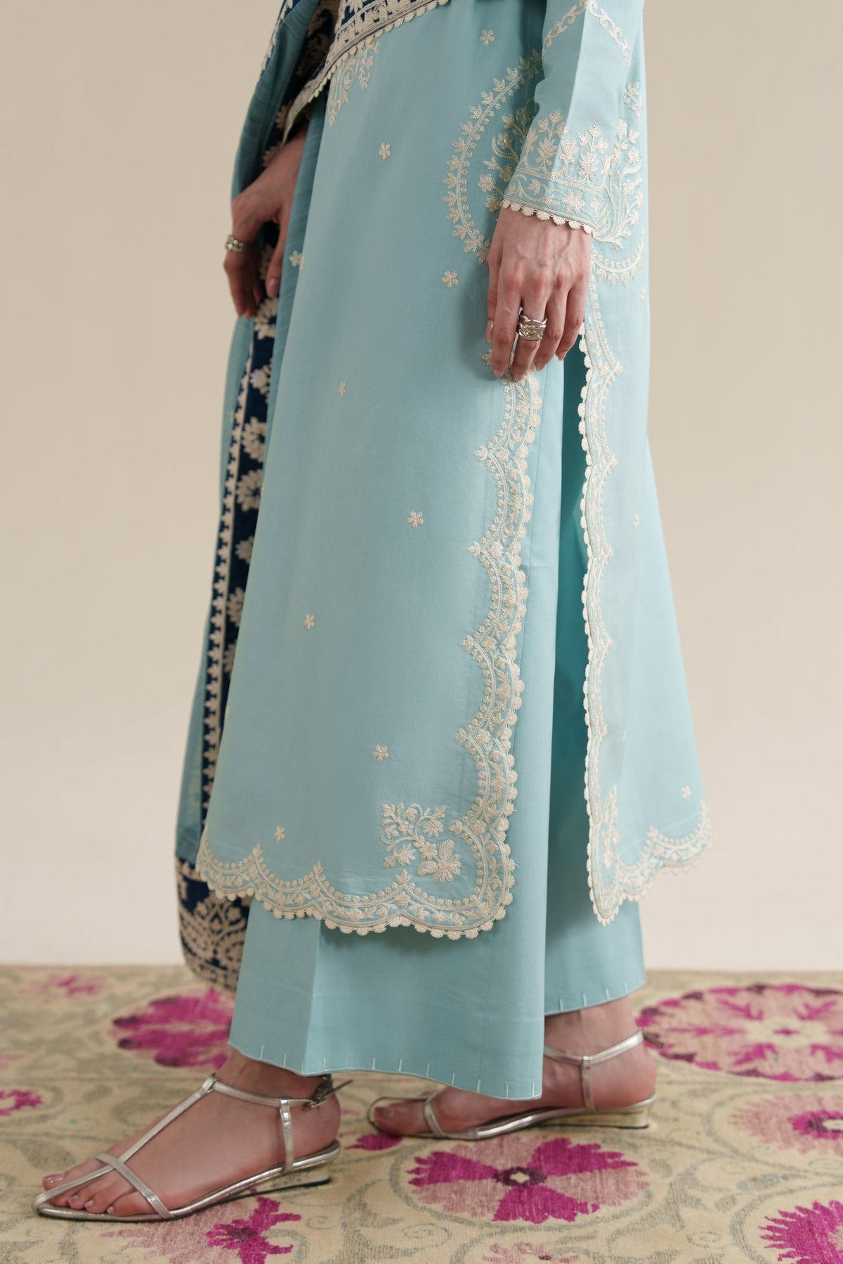Dhanak Fabric - 3 Piece Unstitched Fully Embroidered Dress
