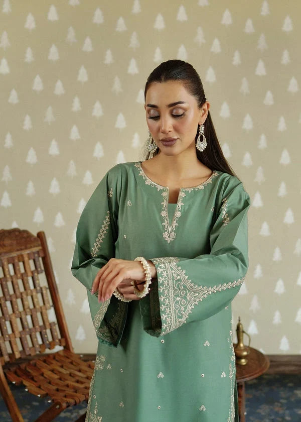 Dhanak Fabric - 2 Piece Unstitched Embroidered Dress MB 54