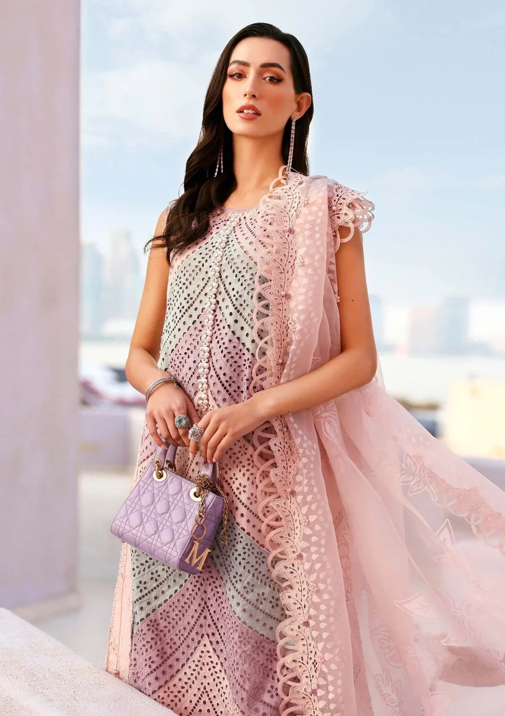 MB-2805 A-3 Piece - Lawn - Unstitched Chicken Kari Embroidered Suit