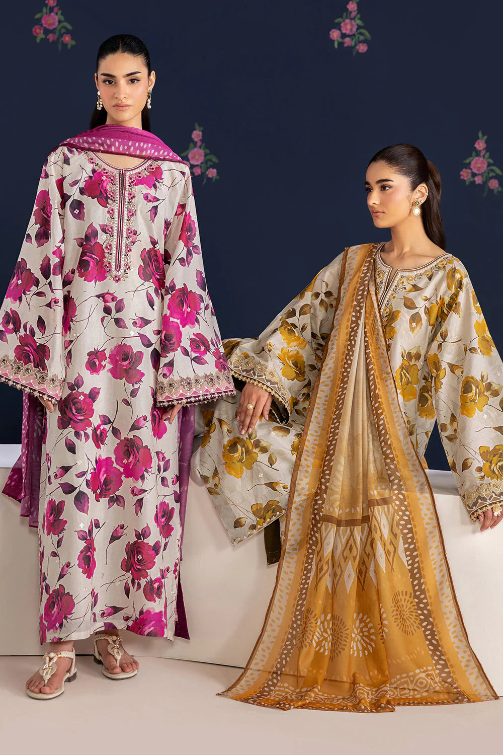 BQ 234- UNSTITCHED - 3 Piece Digital Printed Lawn Fabric With Lawn Dupatta