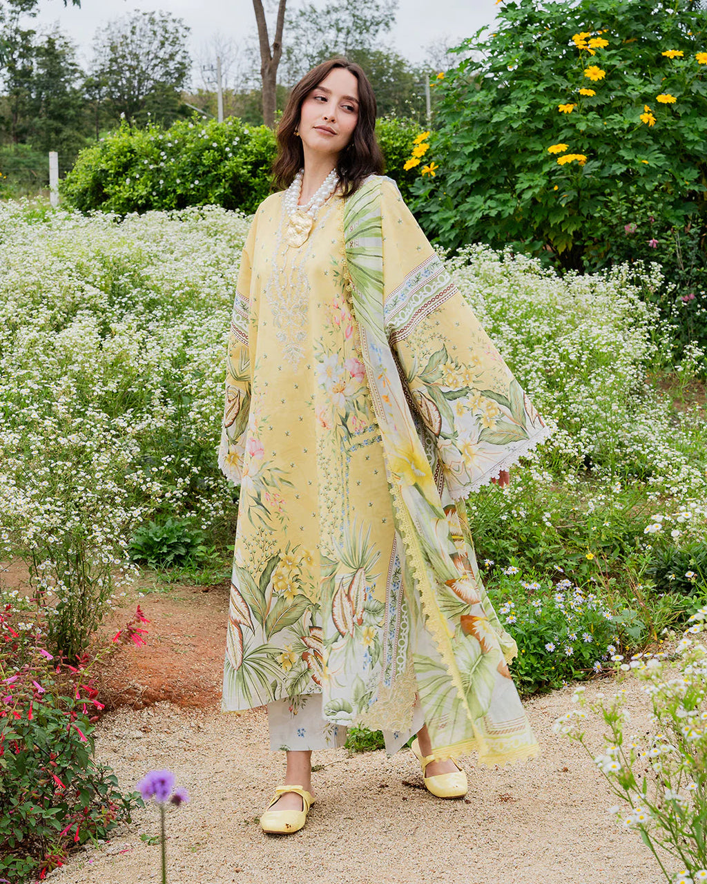 UNSTITCHED - 3 Piece Digital Printed Lawn Fabric