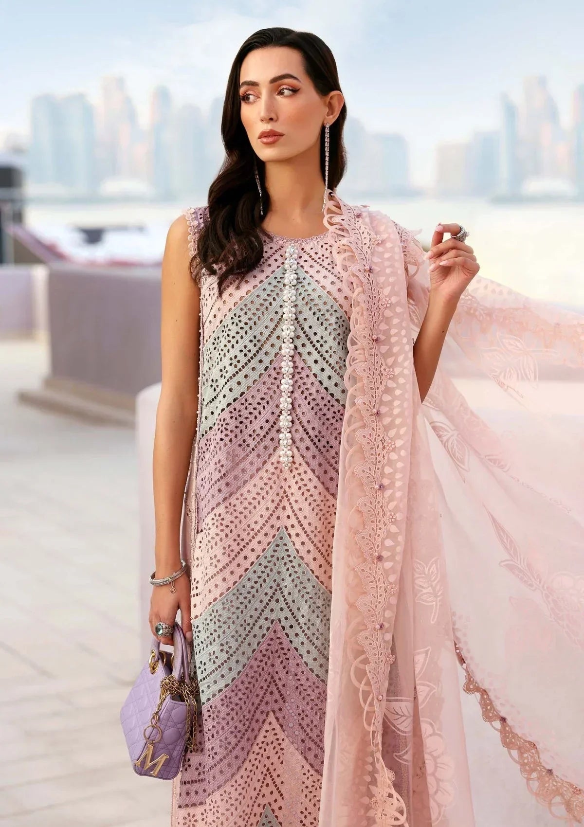 MB-2805 A-3 Piece - Lawn - Unstitched Chicken Kari Embroidered Suit