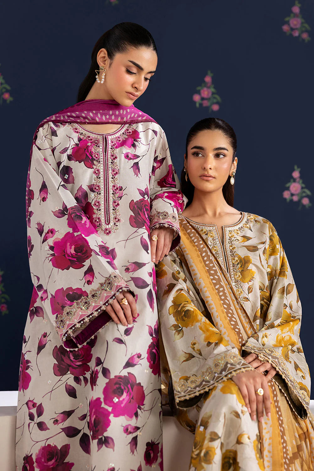 BQ 234- UNSTITCHED - 3 Piece Digital Printed Lawn Fabric With Lawn Dupatta