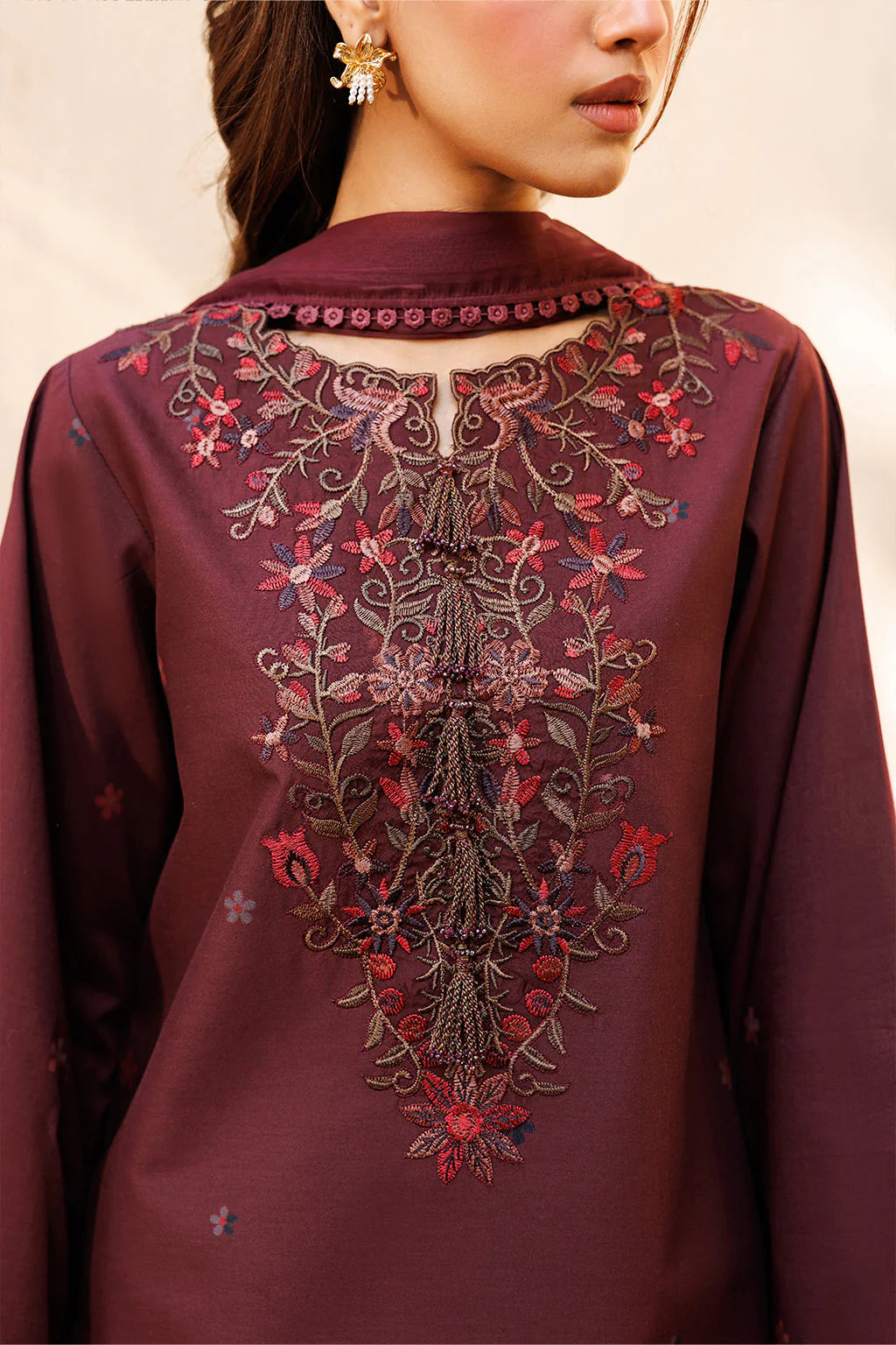 UNSTITCHED - 3 Piece Printed and Embroidered Lawn Fabric