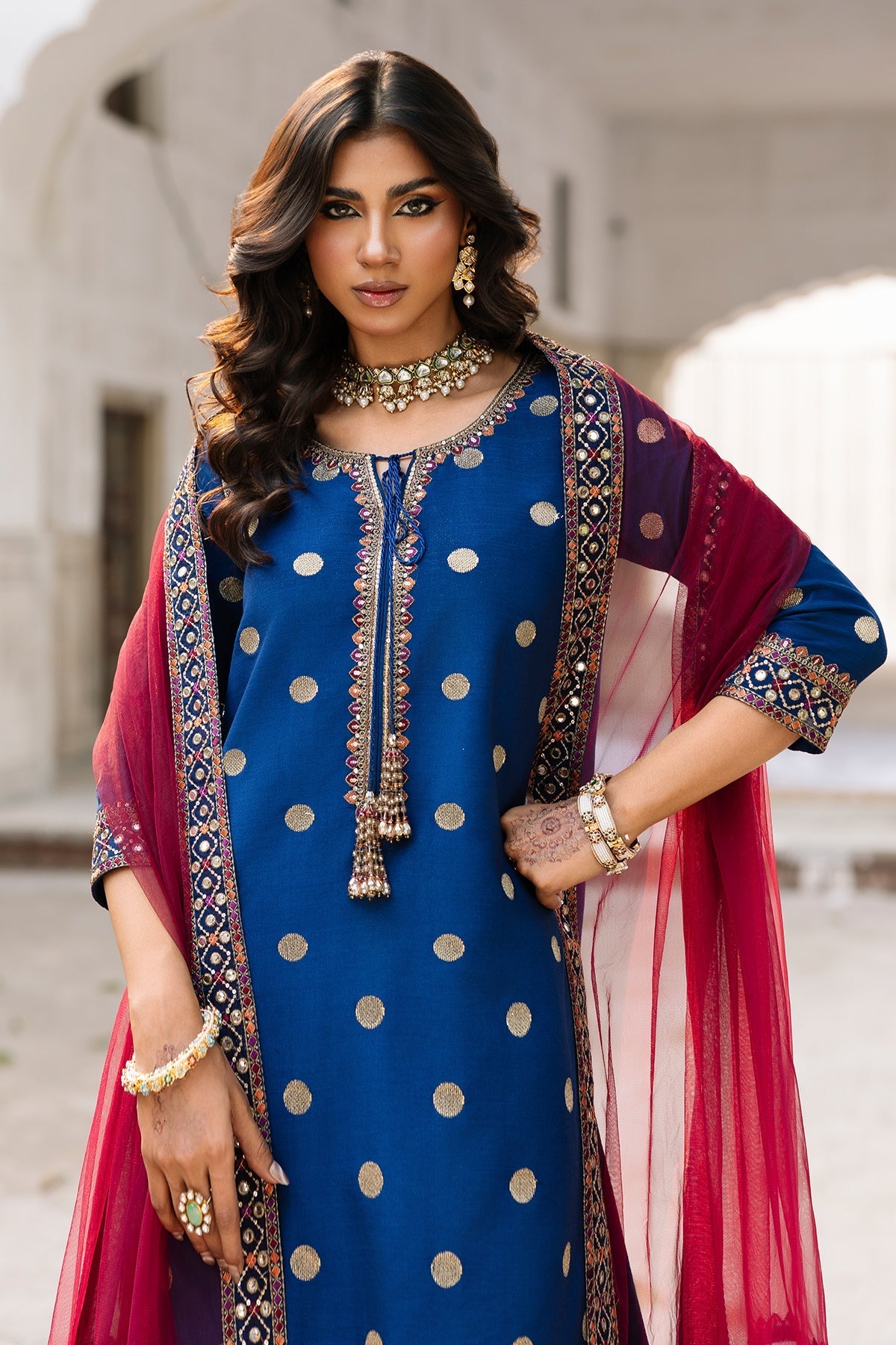 Dhanak Fabric - 3 Piece Unstitched Fully Embroidered Dress CZ-3130