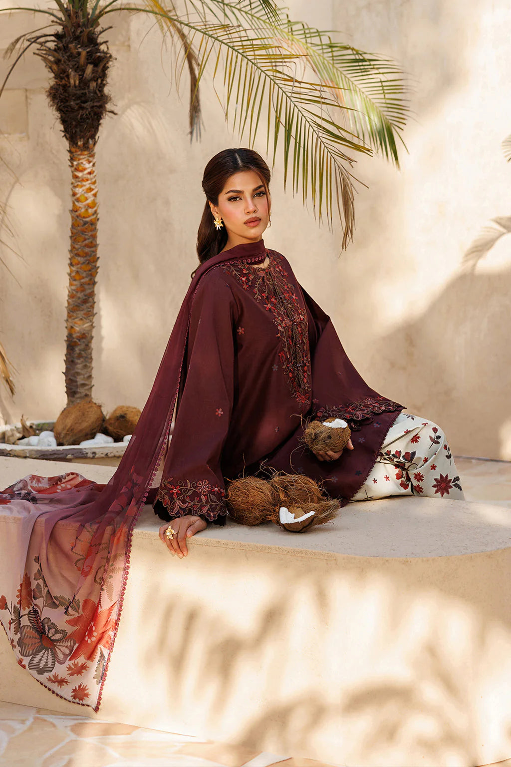 UNSTITCHED - 3 Piece Printed and Embroidered Lawn Fabric