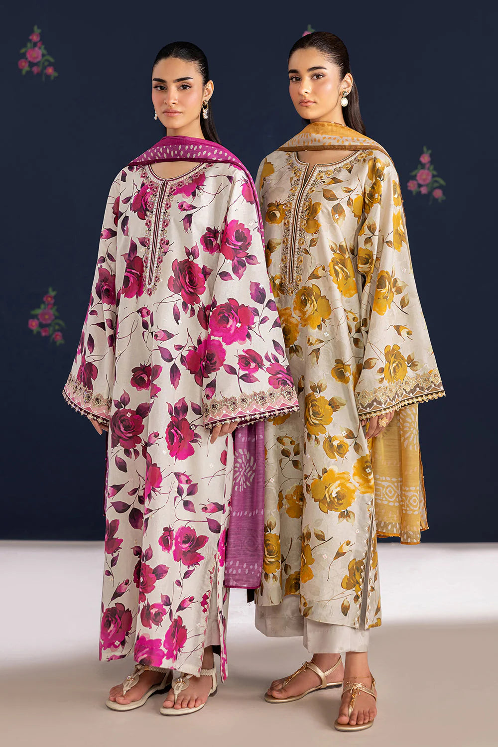 BQ 234- UNSTITCHED - 3 Piece Digital Printed Lawn Fabric With Lawn Dupatta