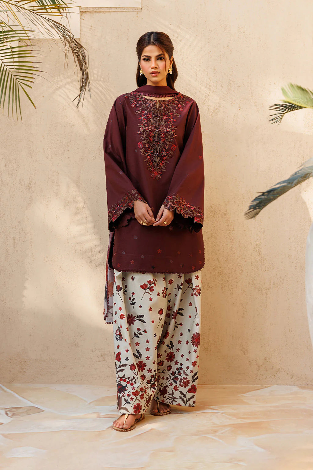 UNSTITCHED - 3 Piece Printed and Embroidered Lawn Fabric