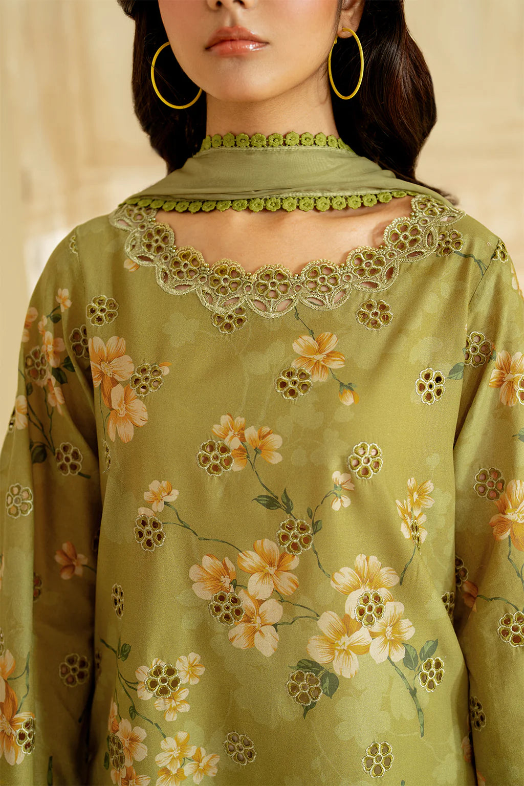 UNSTITCHED - 3 Piece Digital Printed Lawn Fabric With Lawn Dupatta