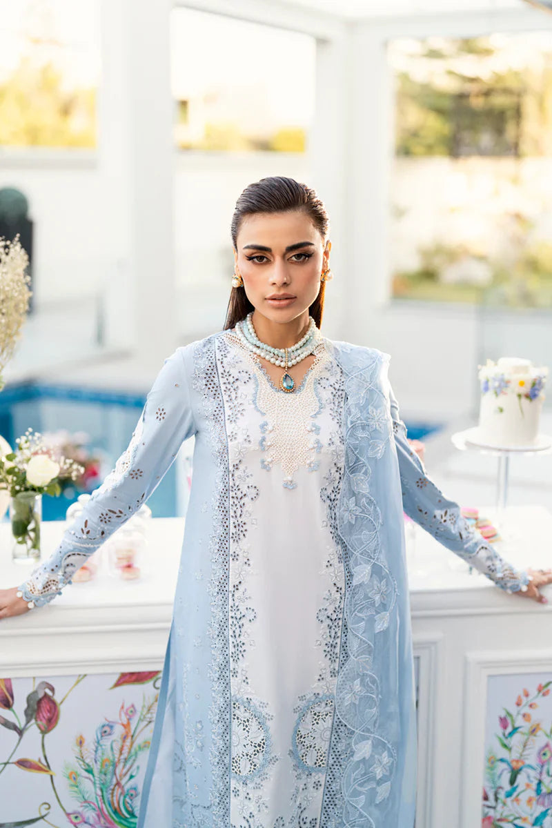 CS 2645-3 Pc Embroidered Lawn Shirt with Embroidered Chifoon Dupatta With Patches