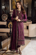 AJ 2885-3 Piece Unstitched Embroidered Dhanak Fabric With Embroidered Chiffon Dupatta